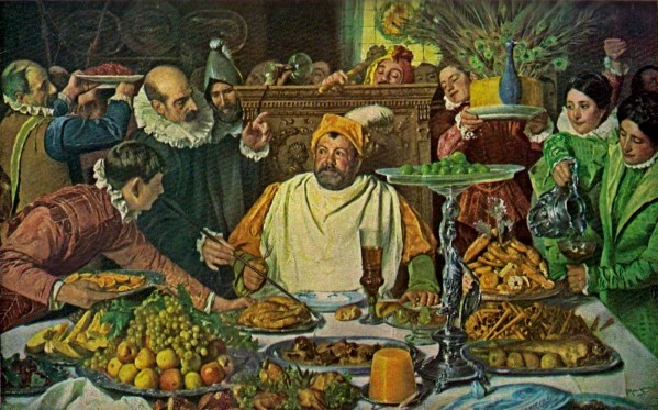 Festin de Sancho en la insula de Barataria Print